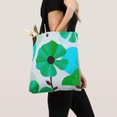Fresh Green Floral Modern Tote Bag (Dichtbij)