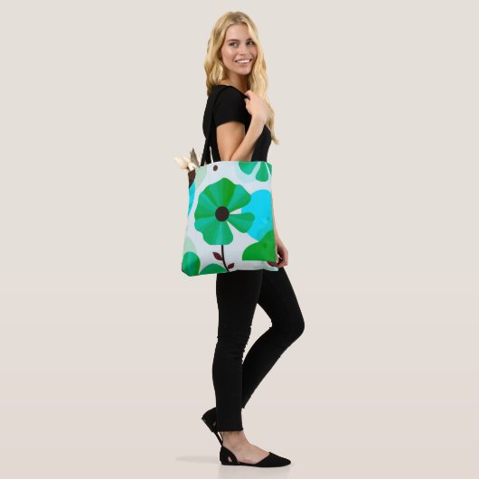 Fresh Green Floral Modern Tote Bag (Op model)