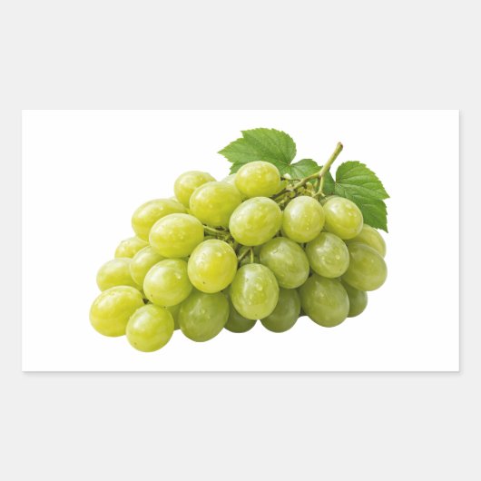 Fresh Green Grapes with Leaves Sticker (Voorkant)
