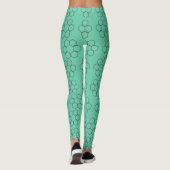 Fresh Green Honey Bee Hive Patroon Leggings (Achterkant)