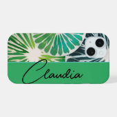 Fresh Green iPhone Hülle mit Wunschnamen iPhone 15 Case (Achterkant horizontaal)