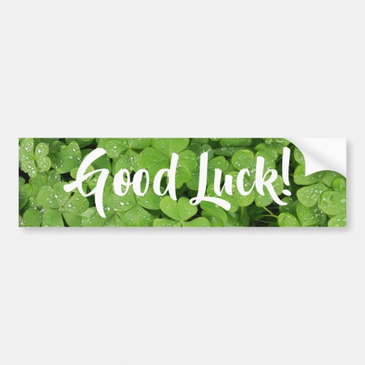 Fresh green shamrock good luck bumper stickers (Voorkant)