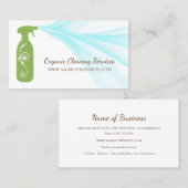 Fresh Green Spray Bottle Organic Cleaning Services Visitekaartje (Voorkant / Achterkant)