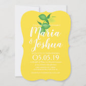 Fresh Green Yellow Lemon Silo Pattern Wedding Kaart (Voorkant)