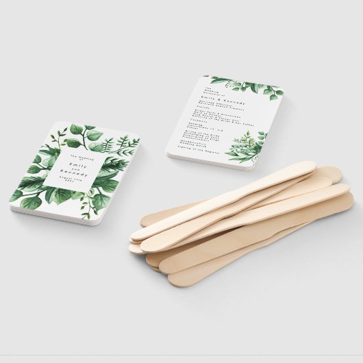 Fresh Greenery Leafy Planten Wedding Handwaaier (Niet-gemonteerd)