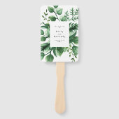 Fresh Greenery Leafy Planten Wedding Handwaaier (Voorkant)