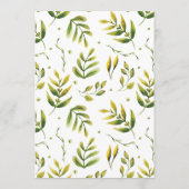 Fresh Greenery Leafy Planten Wedding Menu (Achterkant)