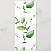 Fresh Greenery Leafy Planten Wedding Programme Programmakaart (Achterkant)