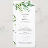 Fresh Greenery Leafy Planten Wedding Programme Programmakaart (Voorkant / Achterkant)