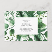 Fresh Greenery Leafy Planten Wedding Reception Car Informatiekaartje (Voorkant)