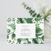 Fresh Greenery Leafy Planten Wedding Reception Car Informatiekaartje (Staand voorkant)