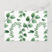 Fresh Greenery Leafy Planten Wedding Reception Car Informatiekaartje (Achterkant)