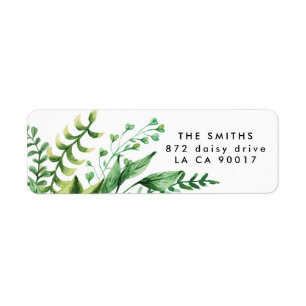 Fresh Greenery Leafy Planten Wedding Return Addres Etiket