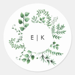 Fresh Greenery Leafy Planten Wedding Ronde Sticker