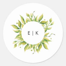 Fresh Greenery Leafy Planten Wedding Ronde Sticker