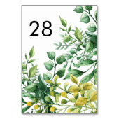 Fresh Greenery Leafy Planten Wedding Table Numbers Kaart (Voorkant)