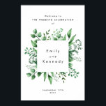 Fresh Greenery Leafy Planten Wedding Welcome Poste Poster<br><div class="desc">Een klassiek elegant ontwerp dat met tekst en de plaatsing van groenery van de waterverf wordt gemoderniseerd om het Welkome Poster te belichamen. Moderne klassieke bladeren. Stijlvolle klassieke bruiloft met een modern modernisme van Phrosne Ras Design - Fresh Greenery Leafy Planten Waterverf Modern Classic Welcome Poster wordt volkomen uniek. Dit...</div>