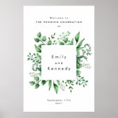 Fresh Greenery Leafy Planten Wedding Welcome Poste Poster (Voorkant)
