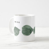 Fresh Greenery Modern Waterverf Bride Koffiemok (Voorkant links)