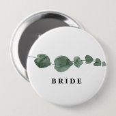 Fresh Greenery Modern Waterverf Bride Ronde Button 4,0 Cm (Voorkant /achterkant)