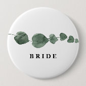 Fresh Greenery Modern Waterverf Bride Ronde Button 4,0 Cm (Voorkant)