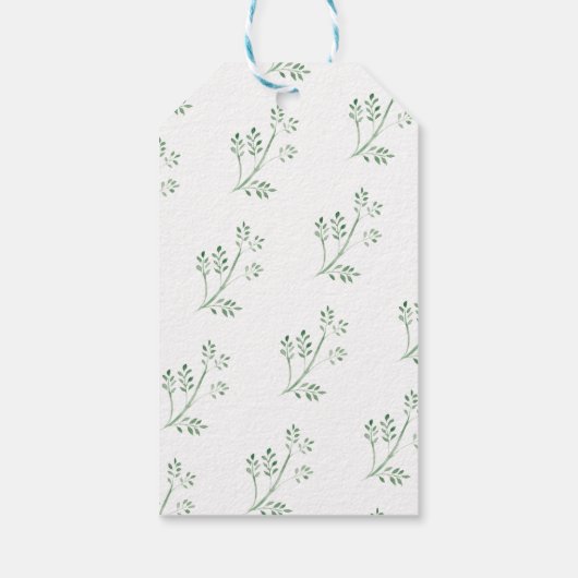 Fresh Greenery Modern Waterverf Wedding Favor Cadeaulabel (Achterkant)