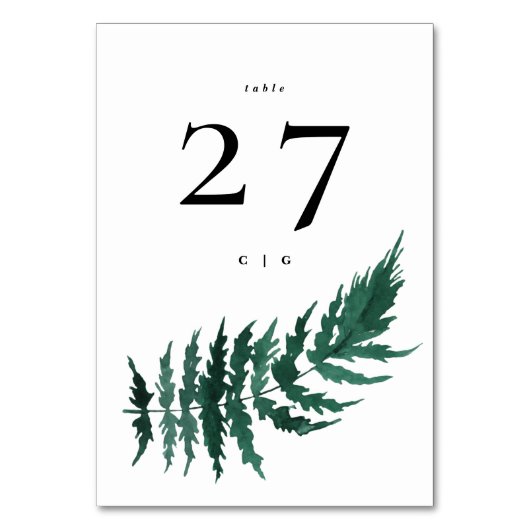 Fresh Greenery Modern Waterverf Wedding Kaart (Voorkant)