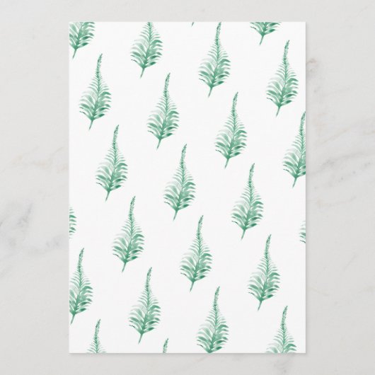 Fresh Greenery Modern Waterverf Wedding Kaart (Achterkant)