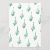 Fresh Greenery Modern Waterverf Wedding Menu (Achterkant)