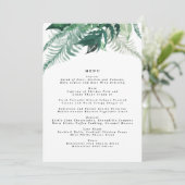 Fresh Greenery Modern Waterverf Wedding Menu (Staand voorkant)