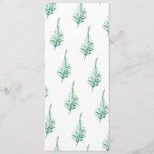 Fresh Greenery Modern Waterverf Wedding Programmakaart (Achterkant)