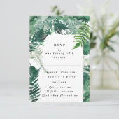 Fresh Greenery Modern Waterverf Wedding RSVP Kaart (Staand voorkant)