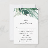 Fresh Greenery Modern Waterverf Wedding RSVP Kaartje (Voorkant)