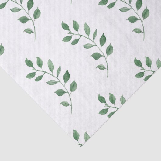 Fresh Greenery Waterverf bladeren Tissuepapier (Detail)