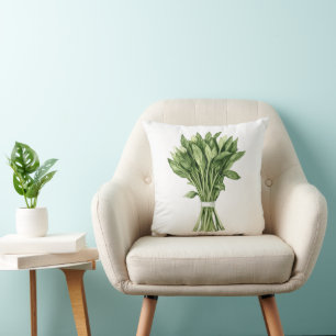 Fresh Greenery Waterverf bruidsboeket Kussen
