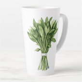 Fresh Greenery Waterverf bruidsboeket Latte Mok (Rechterhoek)