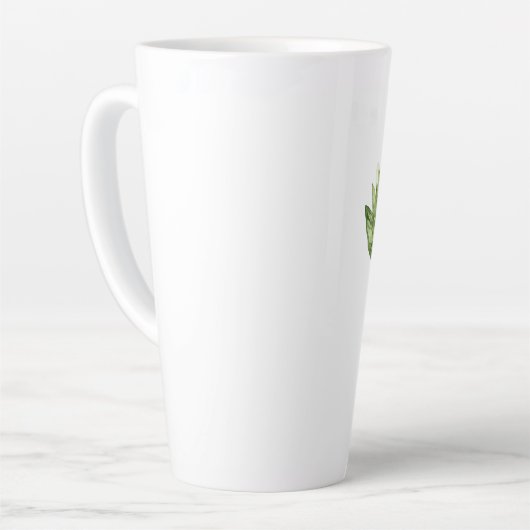 Fresh Greenery Waterverf bruidsboeket Latte Mok (Linkerhoek)