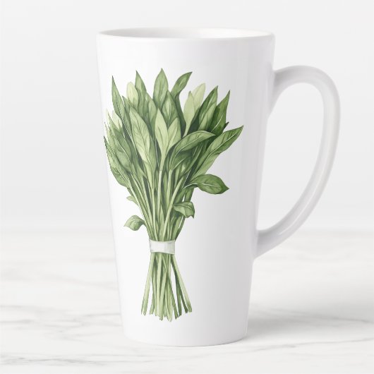 Fresh Greenery Waterverf bruidsboeket Latte Mok (Rechts)