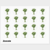 Fresh Greenery Waterverf bruidsboeket Ronde Sticker (Vel)