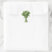 Fresh Greenery Waterverf bruidsboeket Ronde Sticker (Tas)
