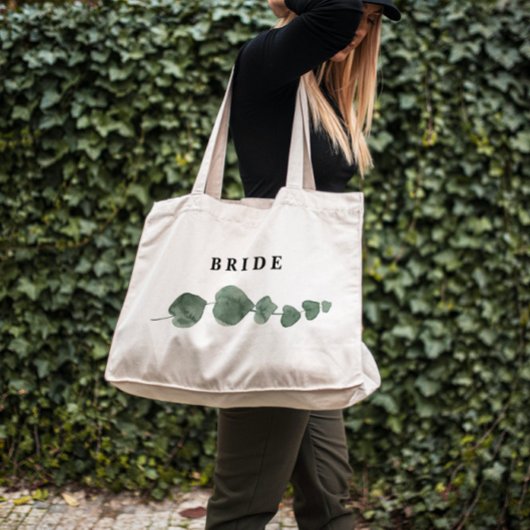 Fresh Greenery Waterverf Wedding Bride Tote Bag