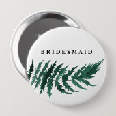 Fresh Greenery Waterverf Wedding Bridesmaid Ronde Button 4,0 Cm (Voorkant /achterkant)
