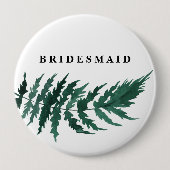 Fresh Greenery Waterverf Wedding Bridesmaid Ronde Button 4,0 Cm (Voorkant)