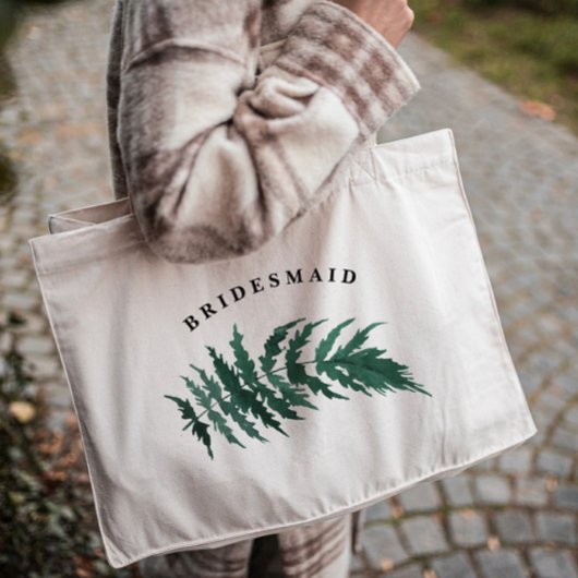 Fresh Greenery Waterverf Wedding Bridesmaid Tote Bag