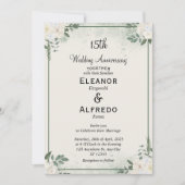 Fresh Greenery Wedding Jubileum Uitnodigingen (Voorkant)