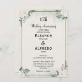 Fresh Greenery Wedding Jubileum Uitnodigingen (Voorkant / Achterkant)