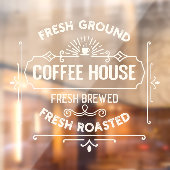Fresh Ground Coffee House Business Raamsticker (Vel 2)