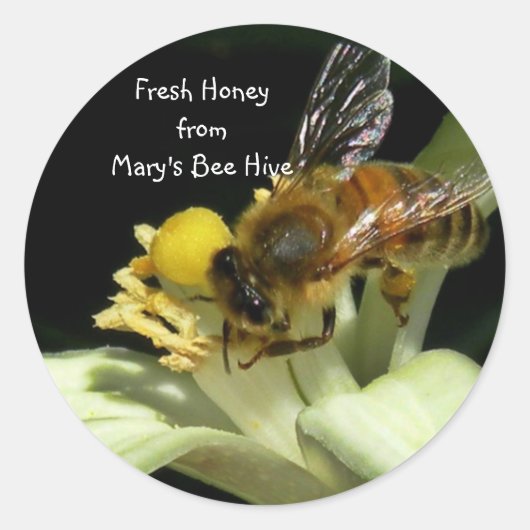 Fresh Honey Bee Hive Sticker Labels (Voorkant)