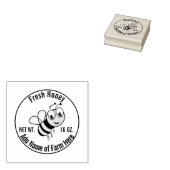 Fresh Honey met bijen Boerderij naam Rubberstempel (Gestempeld)