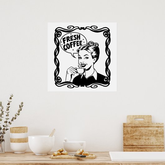 Fresh Hot Coff Poster (Keuken)